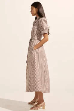 Starling Dress-Mocha Stripe|zoe kratzmann Outlet
