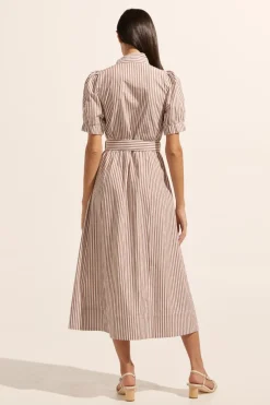 Starling Dress-Mocha Stripe|zoe kratzmann Outlet