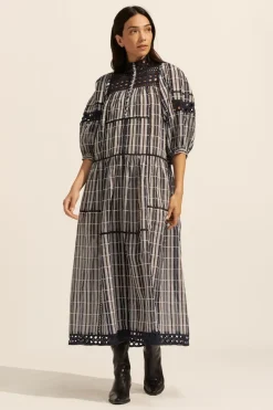 Tactic Dress-Indigo Check|zoe kratzmann