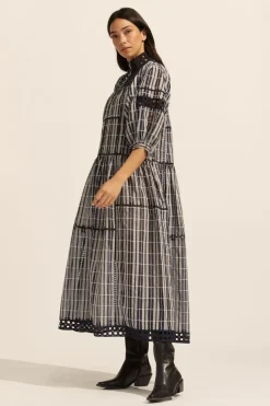 Tactic Dress-Indigo Check|zoe kratzmann