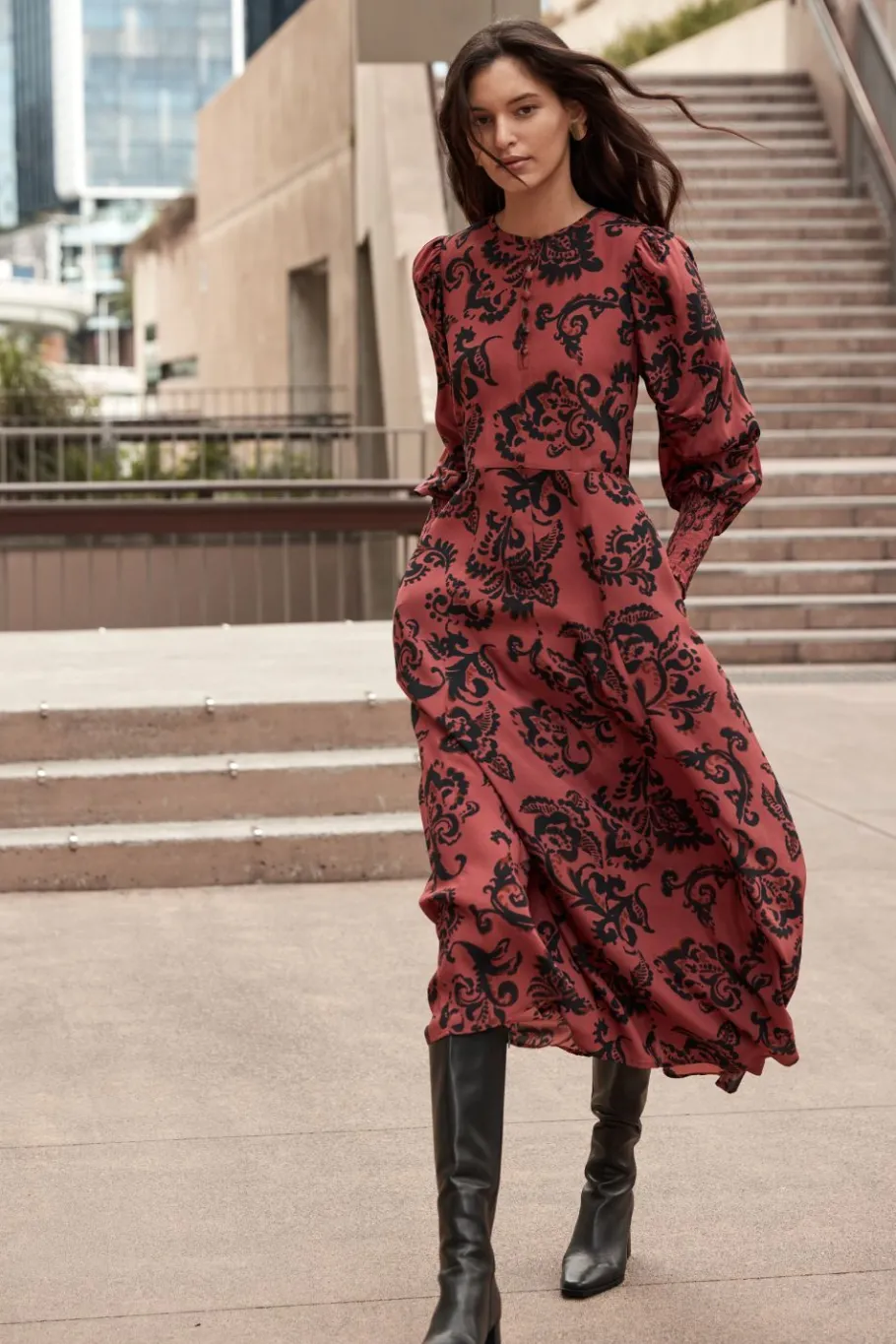 Tangent Dress-Clay Floral|zoe kratzmann Online