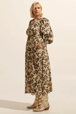 Tangent Dress-Ochre Floral|zoe kratzmann Online