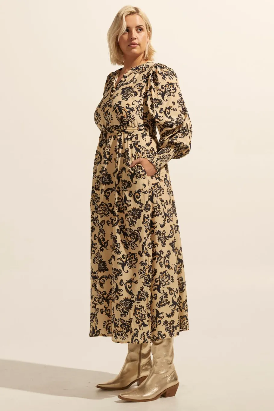 Tangent Dress-Ochre Floral|zoe kratzmann Online