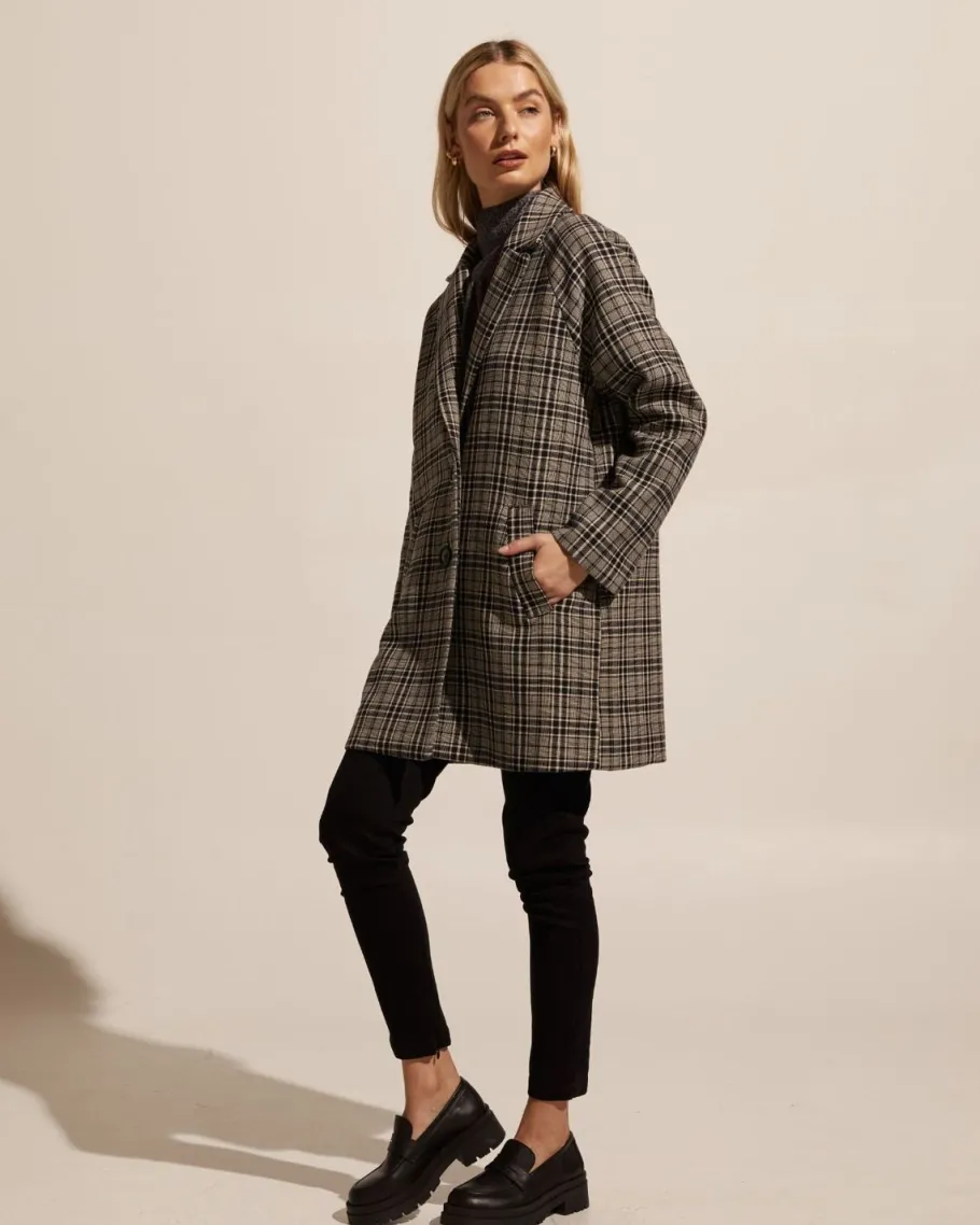 Transit Coat-Black Check|zoe kratzmann Outlet