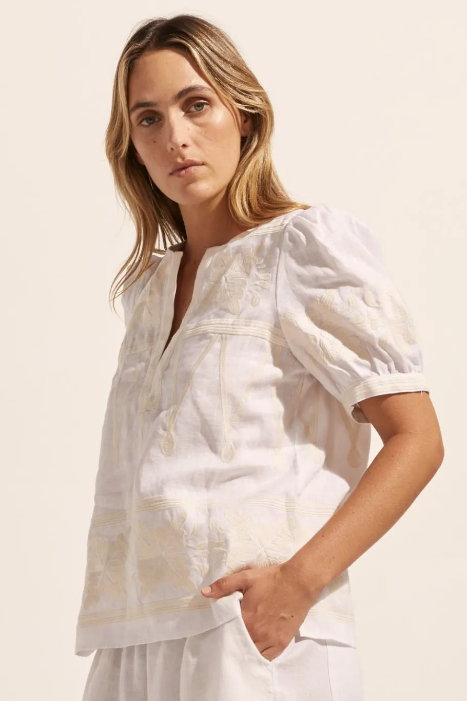 Venture Top-Porcelain Embroid|zoe kratzmann New