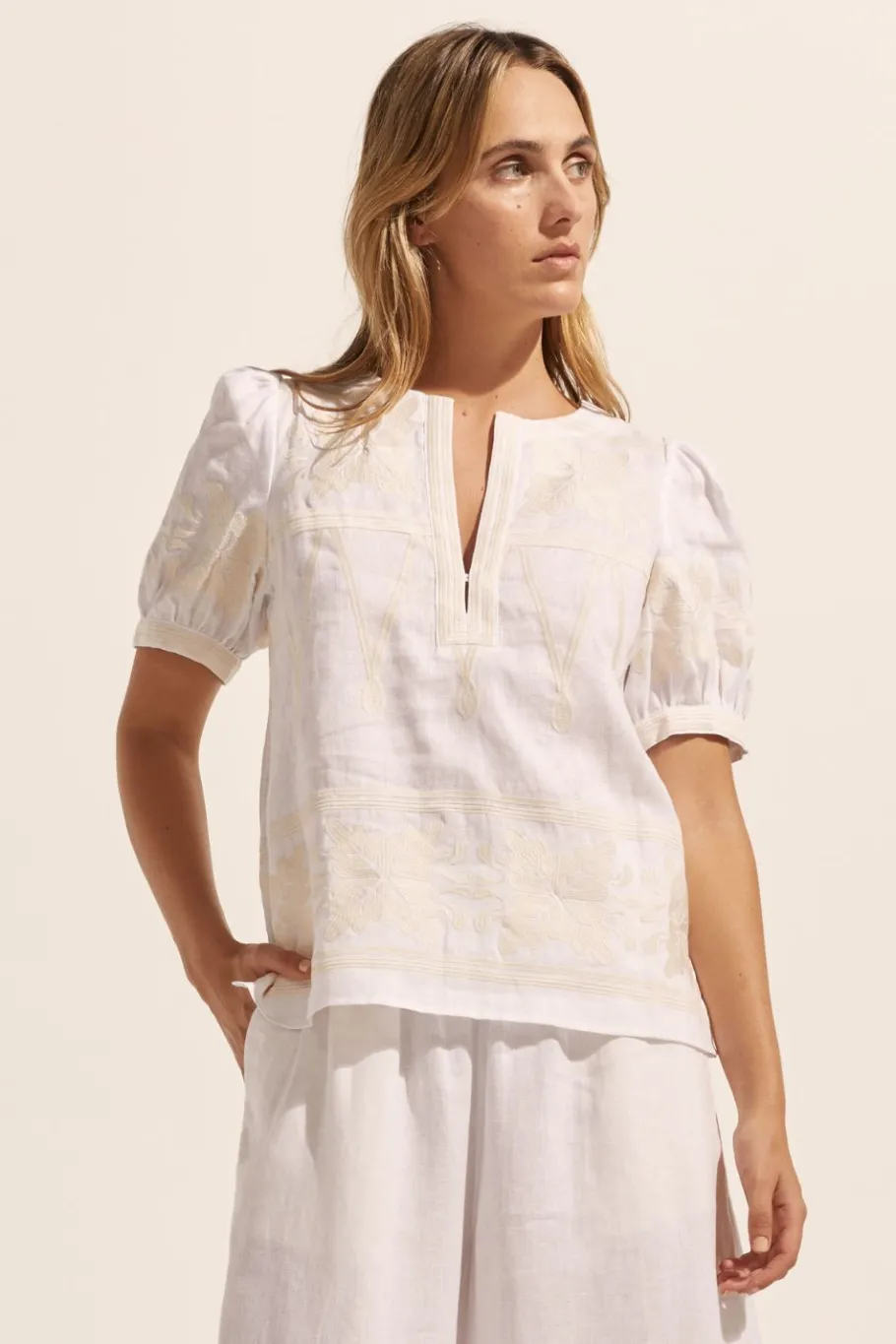 Venture Top-Porcelain Embroid|zoe kratzmann New