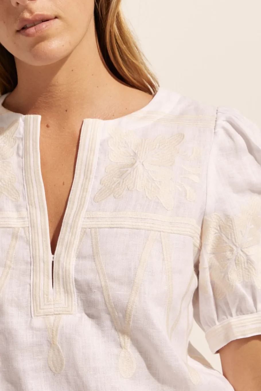 Venture Top-Porcelain Embroid|zoe kratzmann New