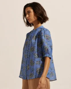 Virtue Top-Azure Botanic|zoe kratzmann New