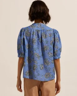 Virtue Top-Azure Botanic|zoe kratzmann New