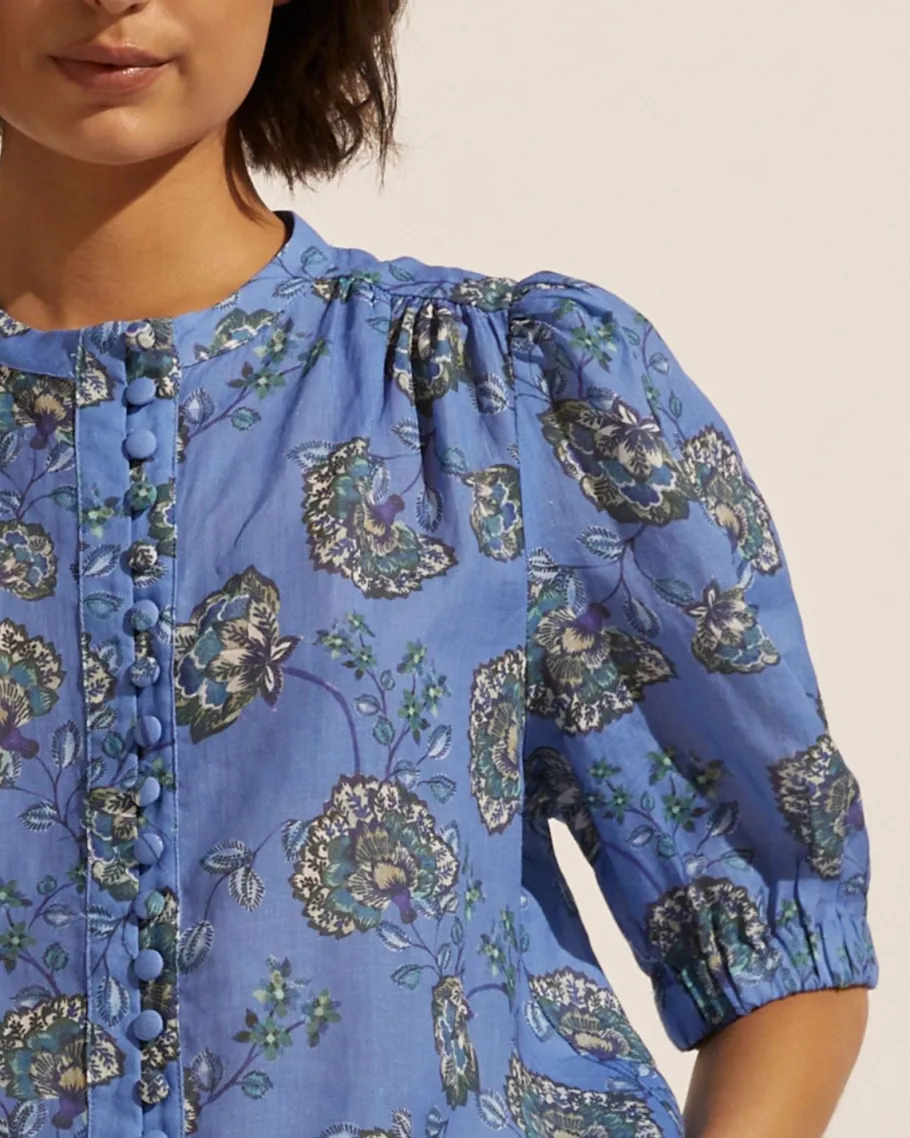 Virtue Top-Azure Botanic|zoe kratzmann New